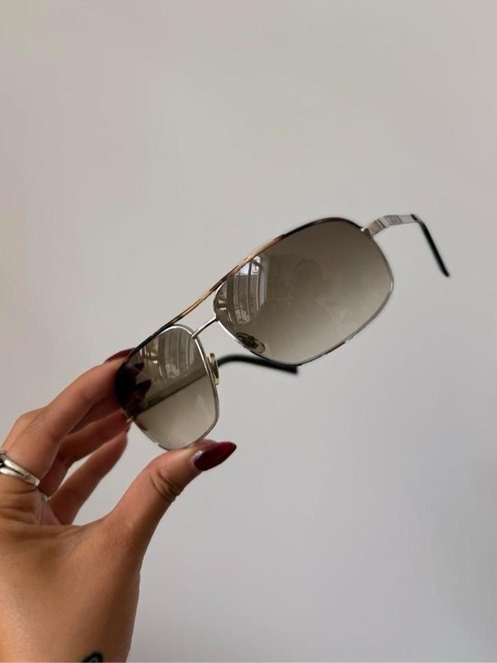 Gucci Metal Frame Women's Sunglasses with Gradient Brown Lenses